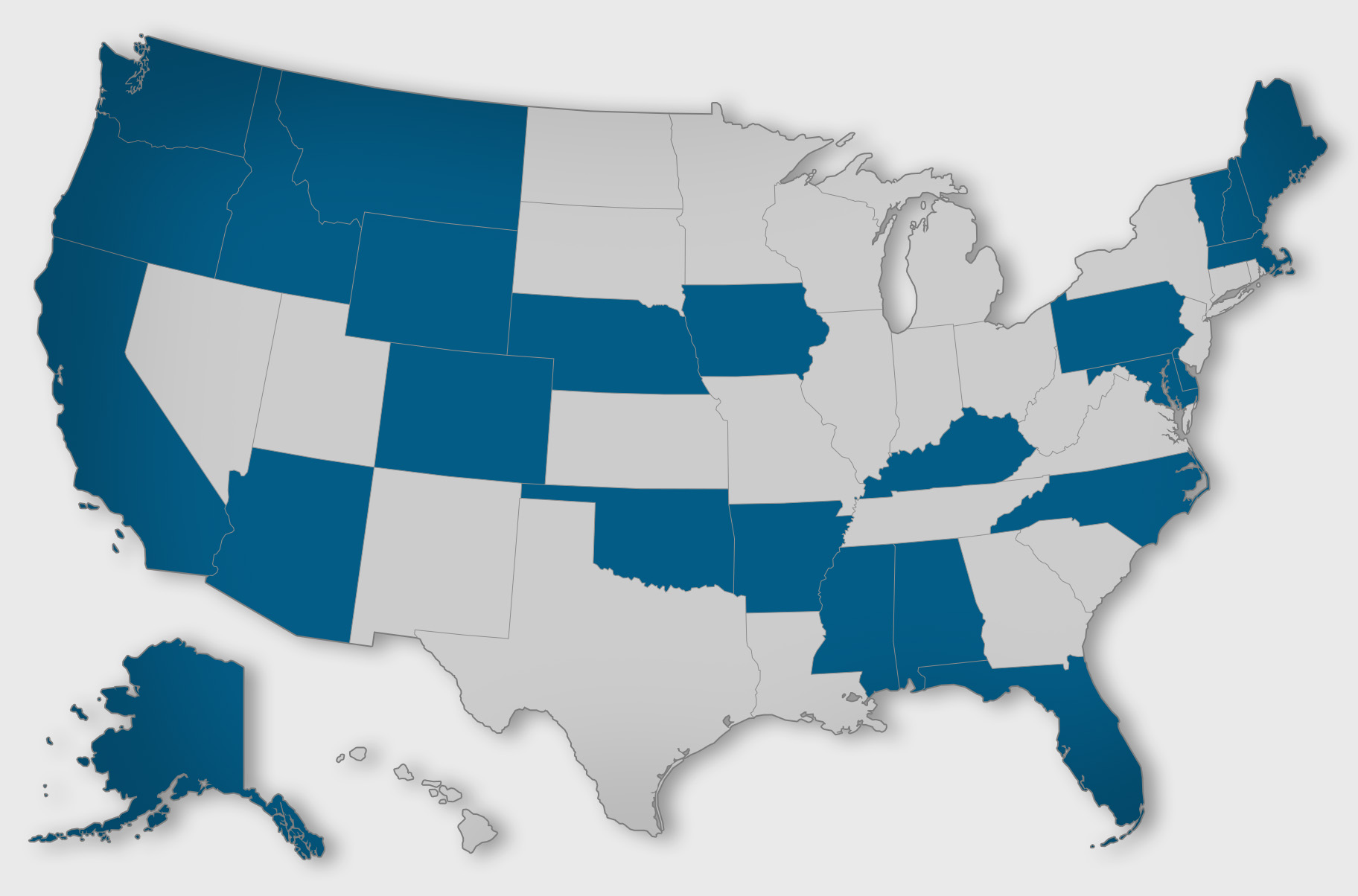 Map of the US showing AirBadge Clients