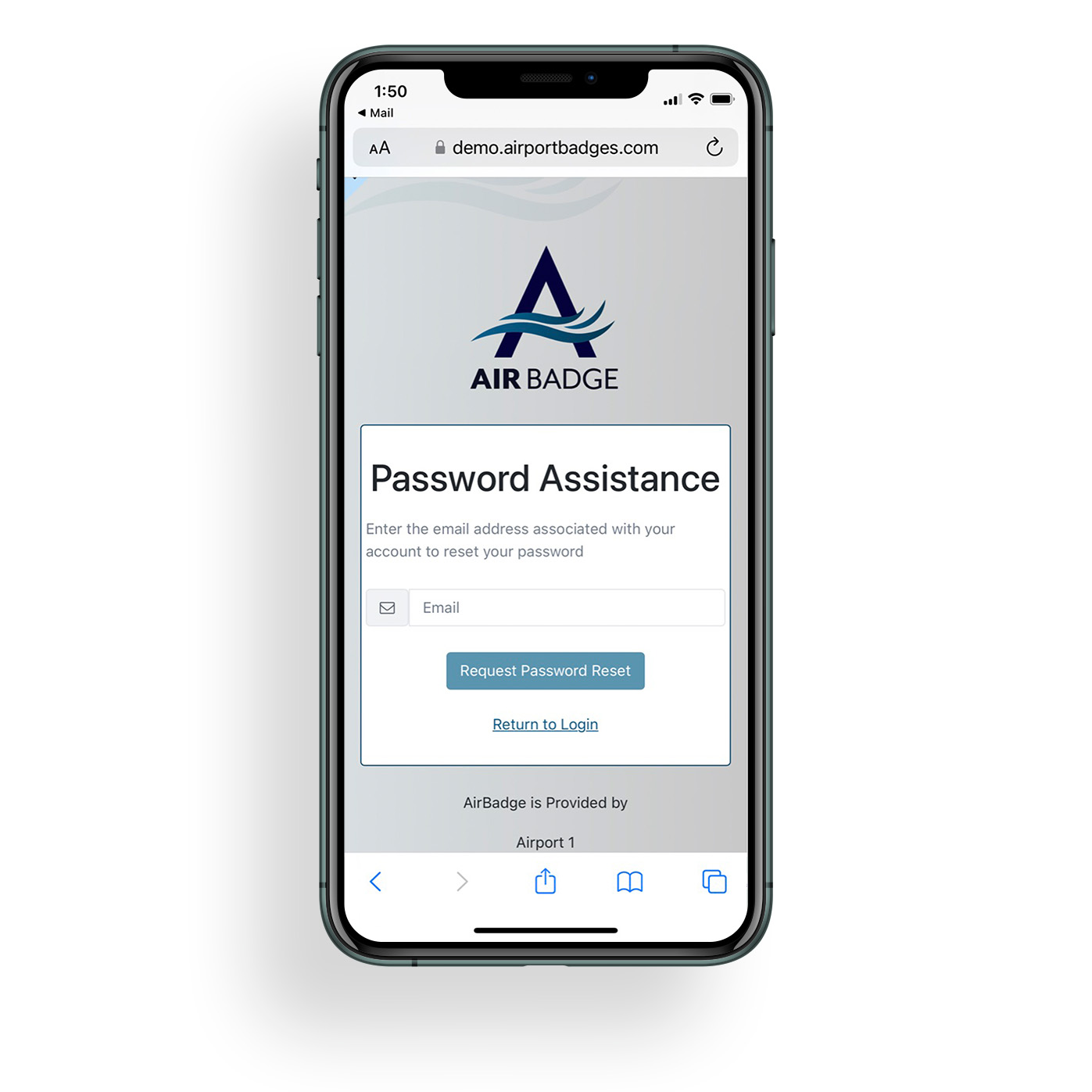 phone with airbadge password assistance